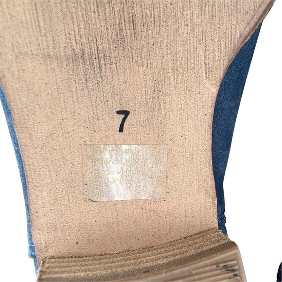 Seychelles Blue Snare Side Zip Block Heel Ankle Boots Size 7 Women’s - Picture 4 of 9